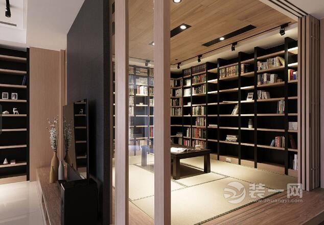 客厅隔断书房设计 爱书人士的成都大户型装修效果图